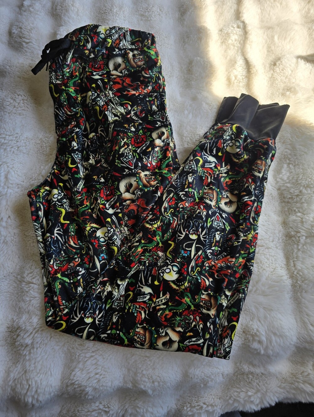 Ed Hardy Multi-Color Tattoo-Print Men's Jogger Pant Pajamas